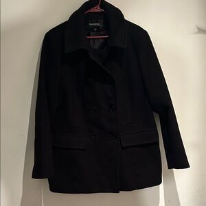 George Women's Elegant Black Pea Coat